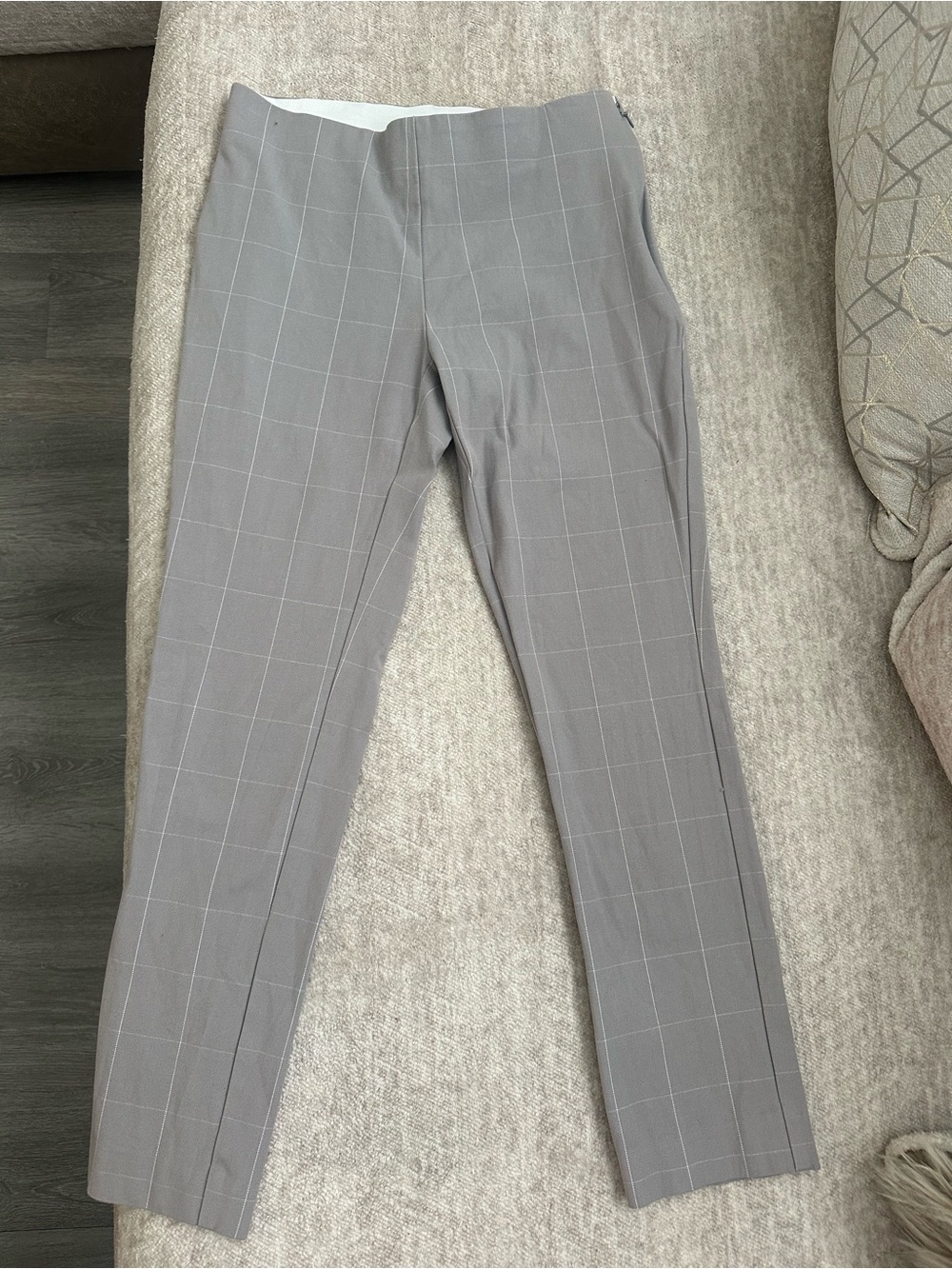 A New Day Grey and White Plaid Skinny Work Pants